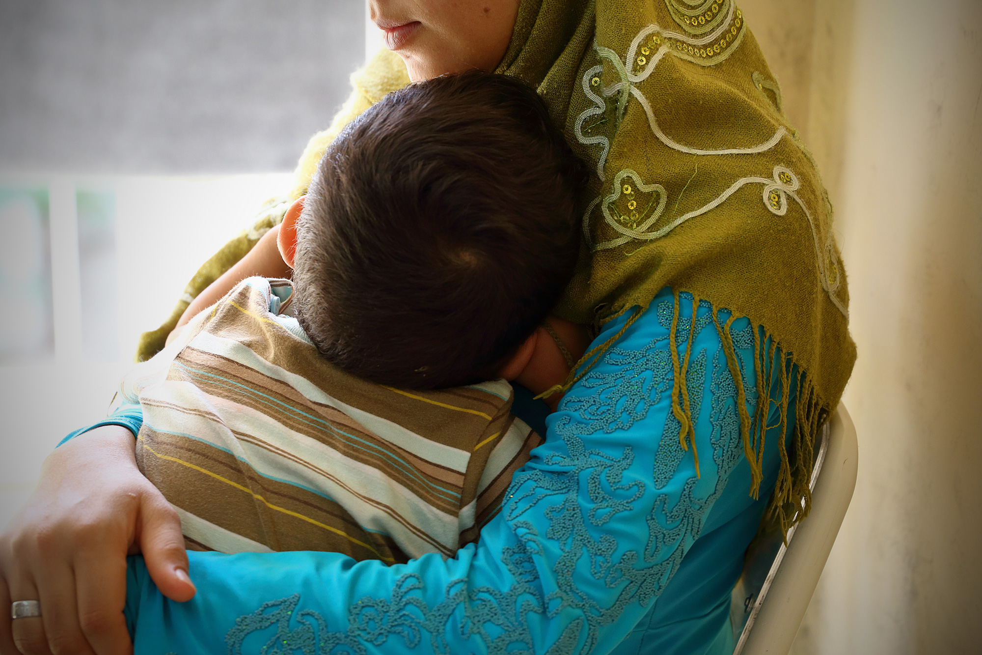 Syrian Refugee mother and child in Europe