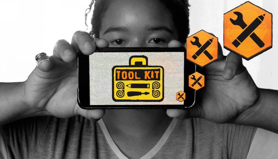 Woman holding toolkit image