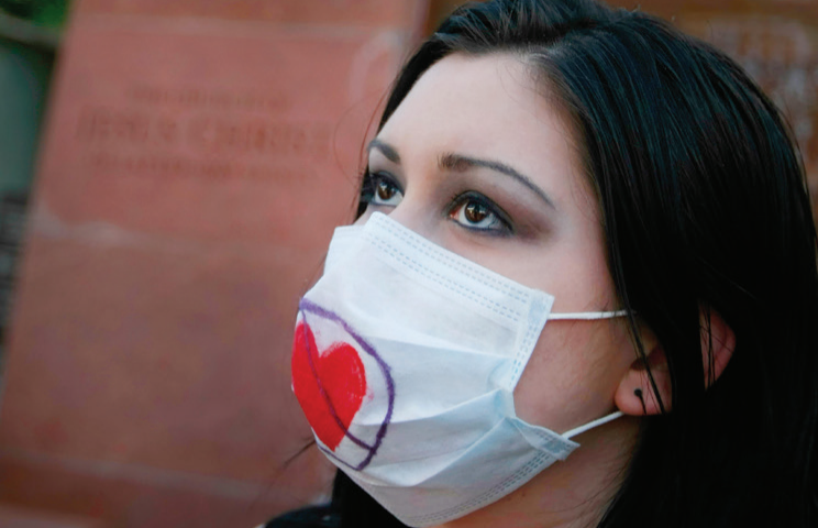 Woman Wearing COVID-19 Mask