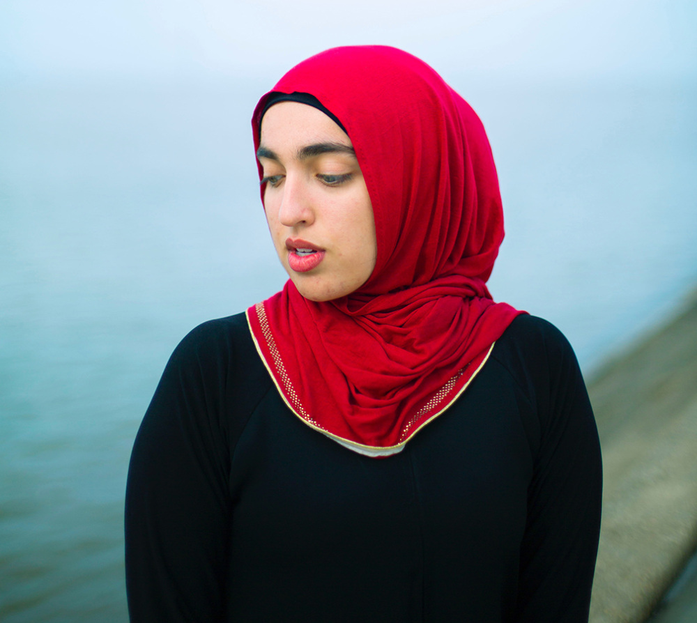 Young woman in a headscarf