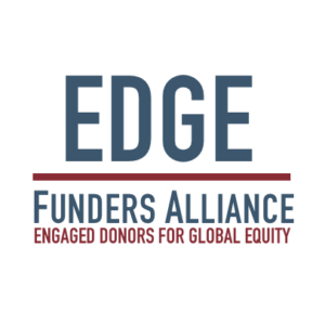 logo that states "EDGE Funders Alliance Engaged Donors for Global Equity"